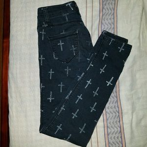 Printed Black jeggings